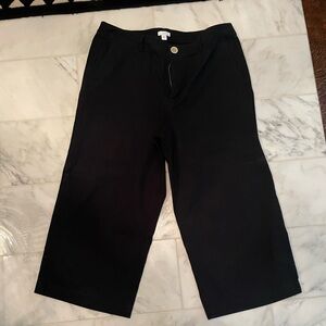 J. Jill Women's Wide Leg Cropped  black High Rise Stretch Pants Size 16